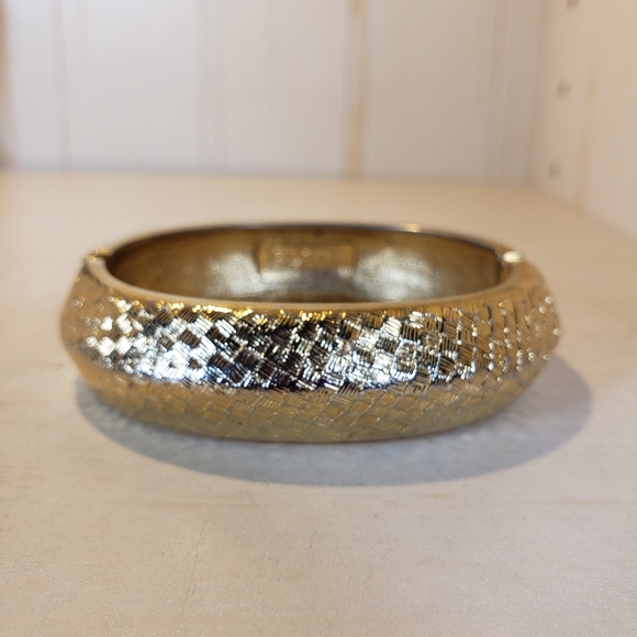 St. John Jewelry Vintage St John Gold Tone Basket Weave Gold Tone